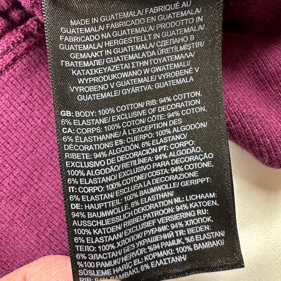 The North Face Sweatshirt Womens Large Purple Chabot Hoodie Waffleknit Sporty - Picture 5 of 11